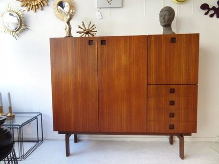 teak/wenge cabinet, Hulmefa, japan style, Dutch design 1955