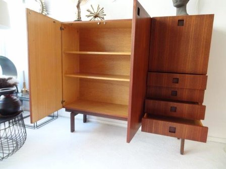 teak/wenge cabinet, Hulmefa, japan style, Dutch design 1955